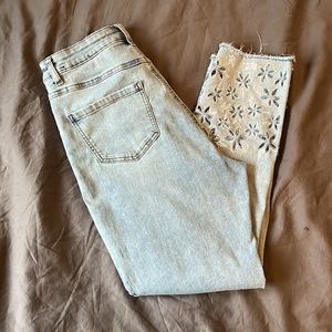 Joseph Ribkoff high waist flower detail jeans size 10